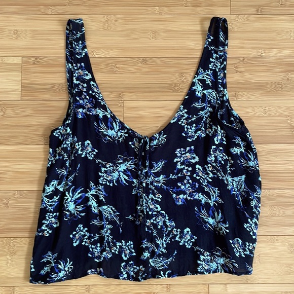 Free People Cropped Floral Tank Top - Picture 1 of 8